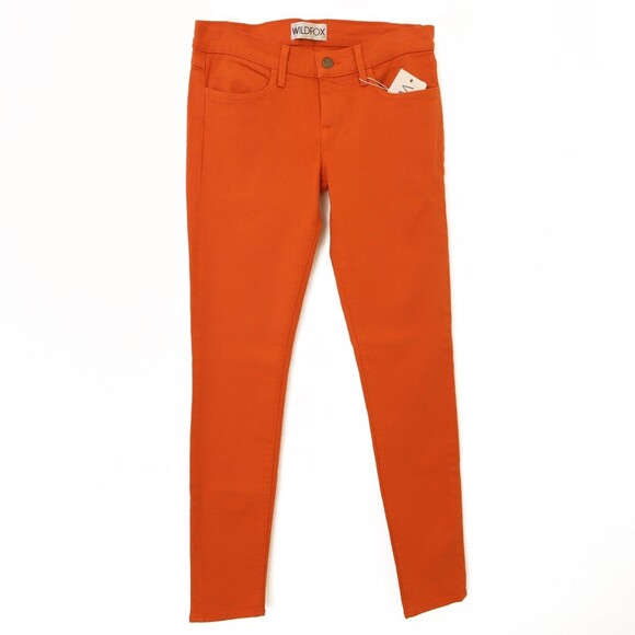 Wildfox Carmen Low Rise Skinny Jeans Size 26 Full Length Orange Valentine NEW B6 - Picture 2 of 6